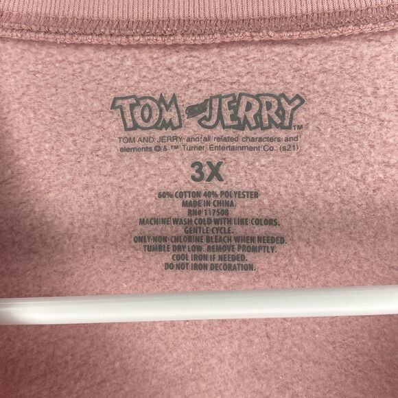 Tom and Jerry Pale Pink Crew Neck Sweatshirt Size 3X - Picture 7 of 8
